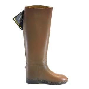 NWT Aigle "Ecuyer" Equestrian Rain Boots in Marron, XXLS Calf Width